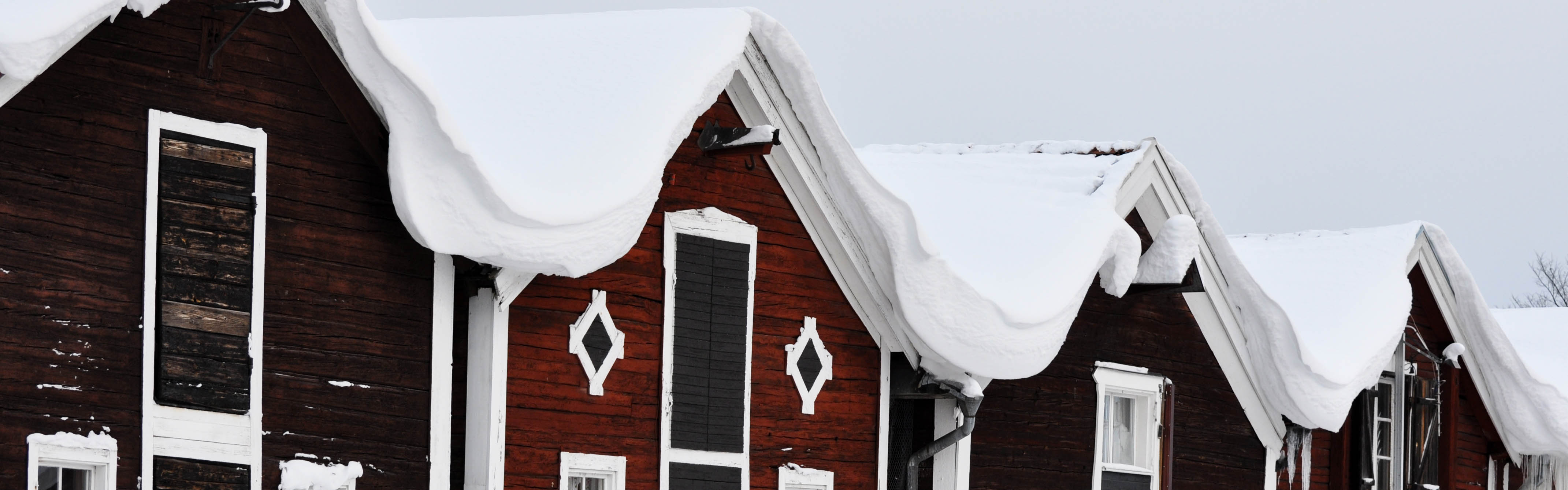 Sjöbodarna i Hudiksvall i vinterskrud